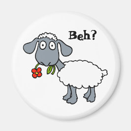 Niedliche Funny Cartoon Sheep Red Blume individuel Magnet