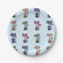 Niedliche Funny Cat Paper Plate Pappteller