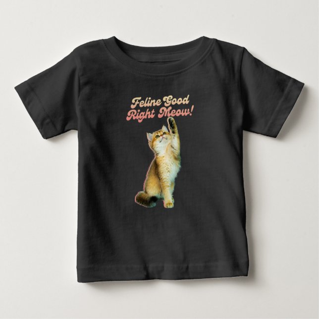 Niedliche Funny Cat Typografie mit Playful Kitten Baby T-shirt (Vorderseite)