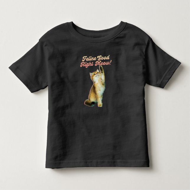 Niedliche Funny Cat Typografie mit Playful Kitten Kleinkind T-shirt (Vorderseite)