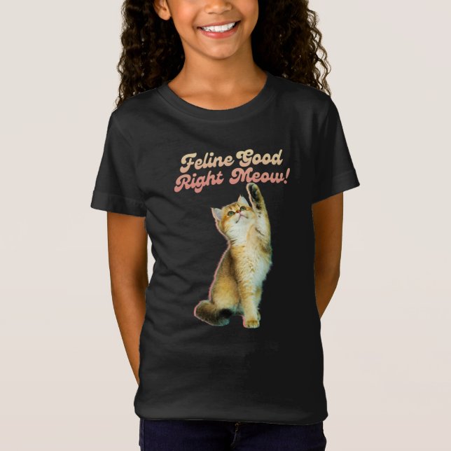Niedliche Funny Cat Typografie mit Playful Kitten T-Shirt (Vorderseite)