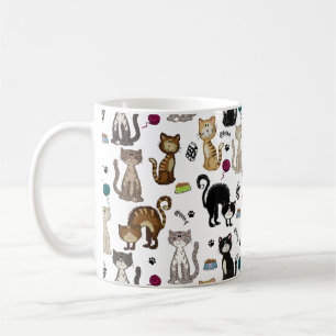 Niedliche Funny Cats Muster Kaffeetasse