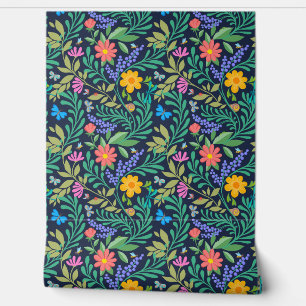 Niedliche Funny Colorful Floral Elegant Happy Navy Tapete