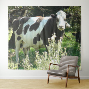Niedliche Funny Cow Mittelwest Farm Wall Tapestes Wandteppich