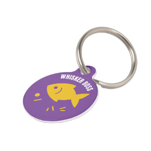 Niedliche Funny Custom Cat ID Tag - "Whisker Boss" Haustiermarke