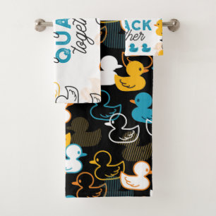 Niedliche Funny Ducks Zitat Badhandtuch Set