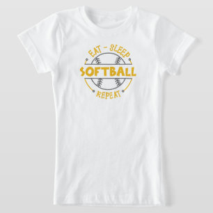 Niedliche Funny Eat Sleep Wiederholung Softball Sp T-Shirt