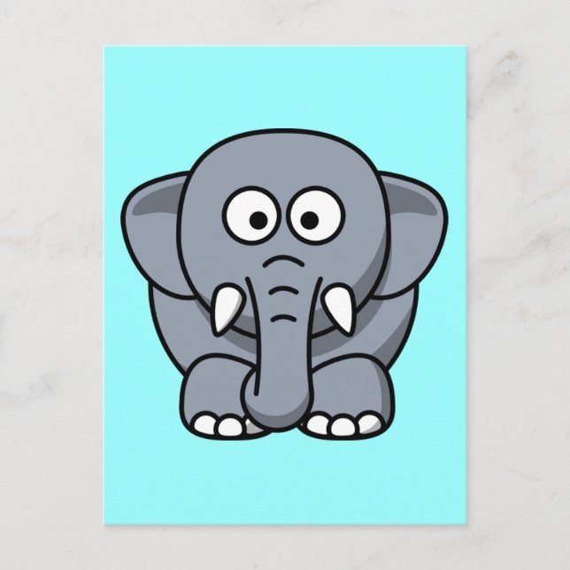 Niedliche Funny Elephant Postkarte (Vorderseite)