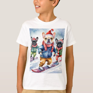 Niedliche Funny French Bulldogs Weihnachten T-Shirt