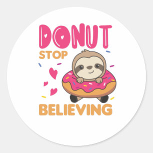 Niedliche Funny Funny Animes in Donut Pink Runder Aufkleber