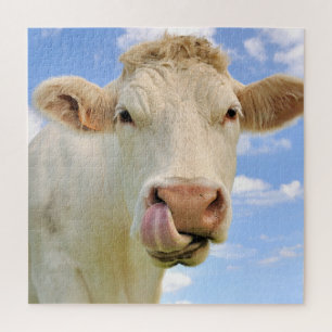 Niedliche Funny Funny Farm Charolais Kuh Lack Nose Puzzle
