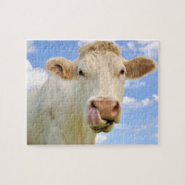 Niedliche Funny Funny Farm Charolais Kuh Lack Nose Puzzle