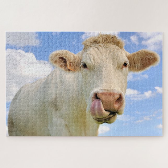 Niedliche Funny Funny Farm Charolais Kuh Lack Nose Puzzle (Horizontal)