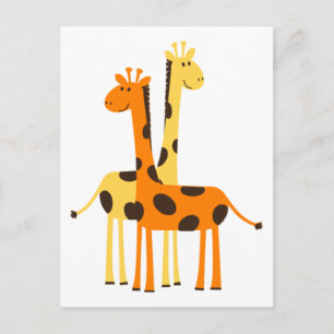 Niedliche Funny Giraffe Pair Postkarte