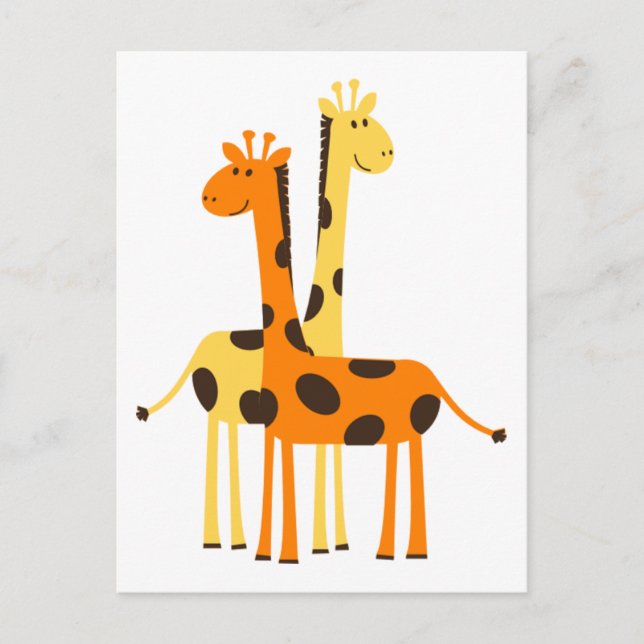 Niedliche Funny Giraffe Pair Postkarte (Vorderseite)