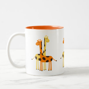 Niedliche Funny Giraffe Pair Zweifarbige Tasse