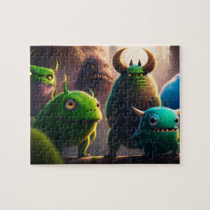 Niedliche Funny Green 3D-Monster Puzzle