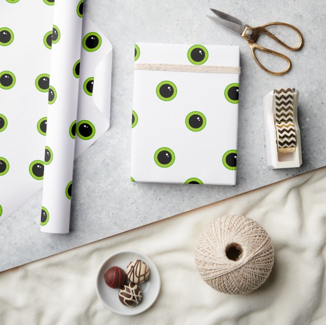 Niedliche Funny Green Eyes Geschenkpapier (Kunsthandwerk)