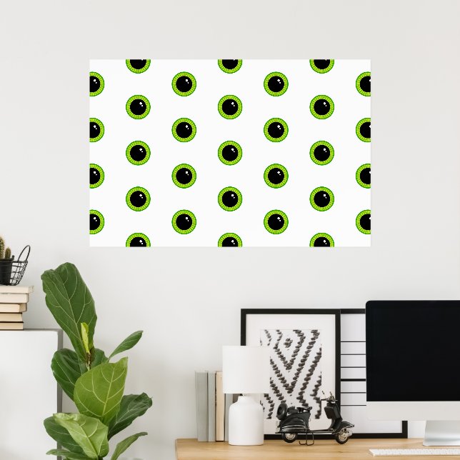 Niedliche Funny Green Eyes Poster (Heimbüro)