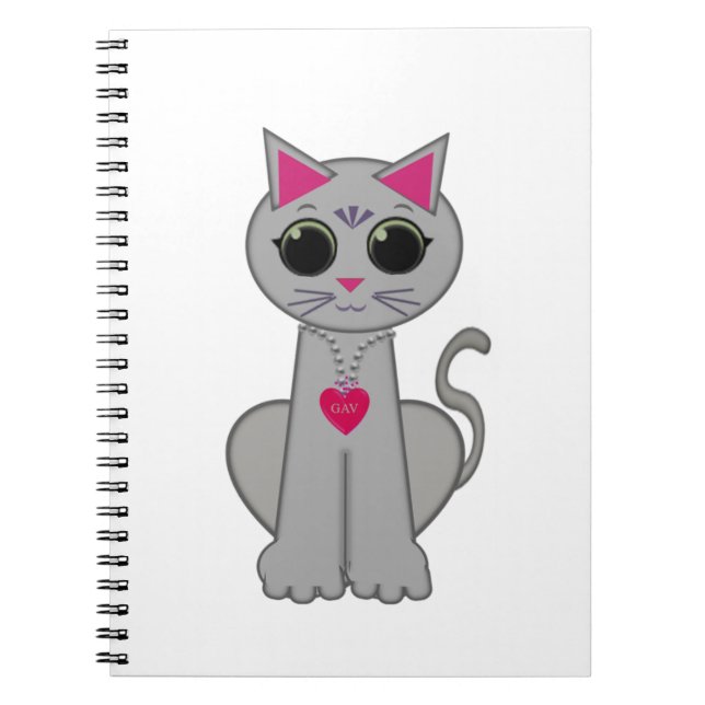 Niedliche Funny Happy Gray Cat Notizblock (Vorderseite)