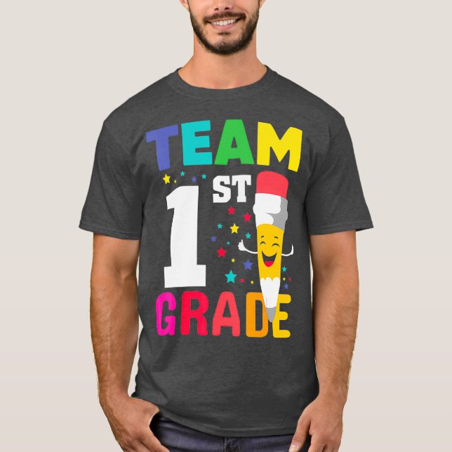 Niedliche Funny Pencil Crayon Team 1. T-Shirt (Vorderseite)