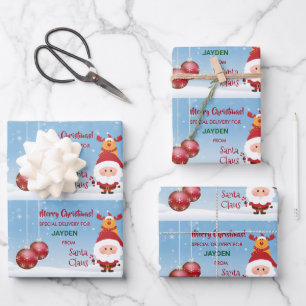 Niedliche Funny Special Delift Santa Rudolph Geschenkpapier Set