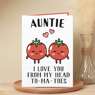 Niedliche Funny Tomato Pun Tante Happy Geburtstag Dankeskarte