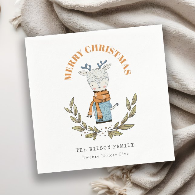 Niedliche Funny Ugly Sweater Leafy Rentier Weihnac Serviette (Von Creator hochgeladen)