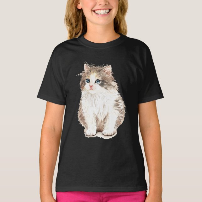 Niedliche Furry Cat T-Shirt (Vorderseite)