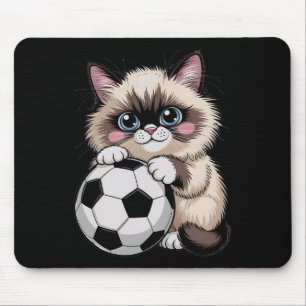 Niedliche Fußball Birman Einfach Mädchen das Katze Mousepad