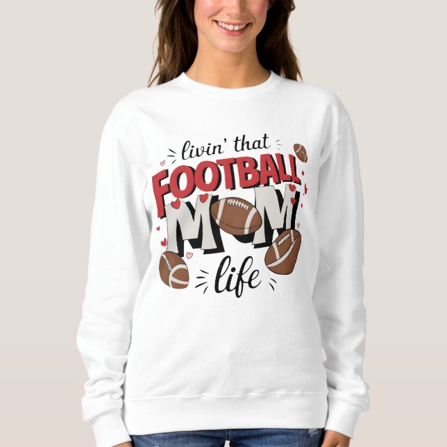 Niedliche Fußball-Mama Sweatshirt (Vorderseite)