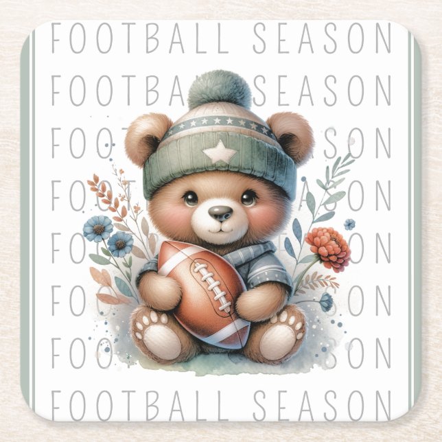 Niedliche Fußball Rechteckiger Pappuntersetzer (Vorderseite)