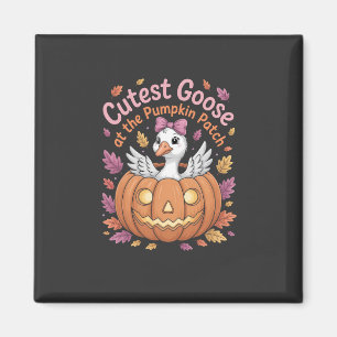 Niedliche Gans am Pumpkin Patch Erntedank Magnet