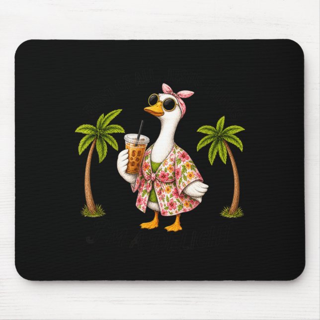 Niedliche Gans Dumm Der Erste Von Jesus Denkt Ein  Mousepad (Vorne)