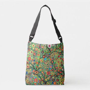 Niedliche Ganzkörpertasche, Baum und Blume, boho Tragetaschen Mit Langen Trägern