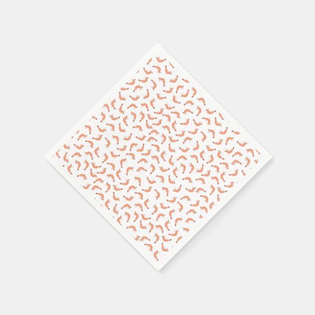 Niedliche Garnelen, anpassbar inkl. Hintergrundfar Serviette (Ecke)