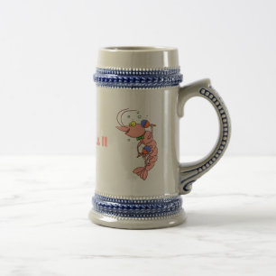 Niedliche Garnelen, Garnelen Cartoon Bierglas