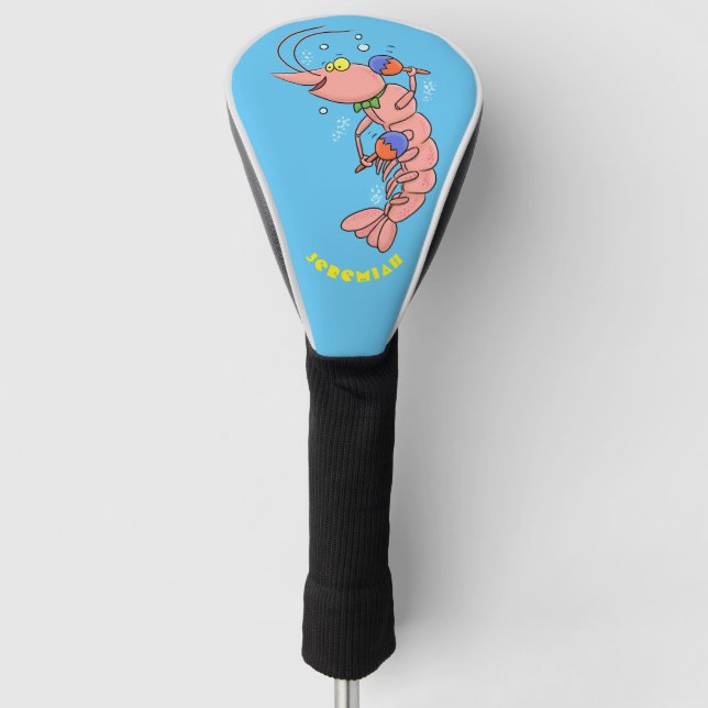 Niedliche Garnelen, Garnelen Cartoon Golf Headcover (Vorderseite)