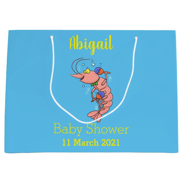 Niedliche Garnelen, Garnelen Cartoon Große Geschenktüte (Vorderseite)