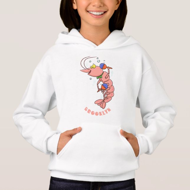 Niedliche Garnelen, Garnelen Cartoon Hoodie (Vorderseite)