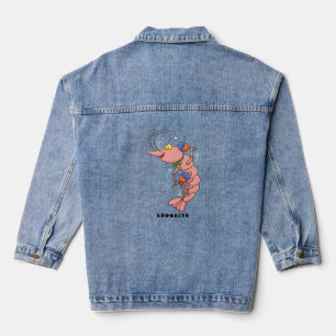 Niedliche Garnelen, Garnelen Cartoon Jeansjacke