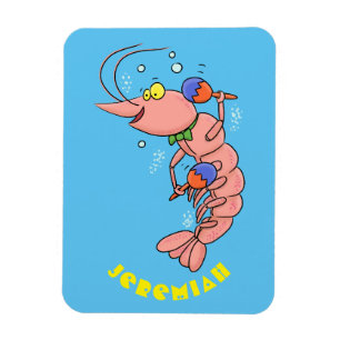 Niedliche Garnelen, Garnelen Cartoon Magnet