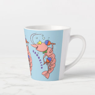 Niedliche Garnelen, Garnelen Cartoon Milchtasse