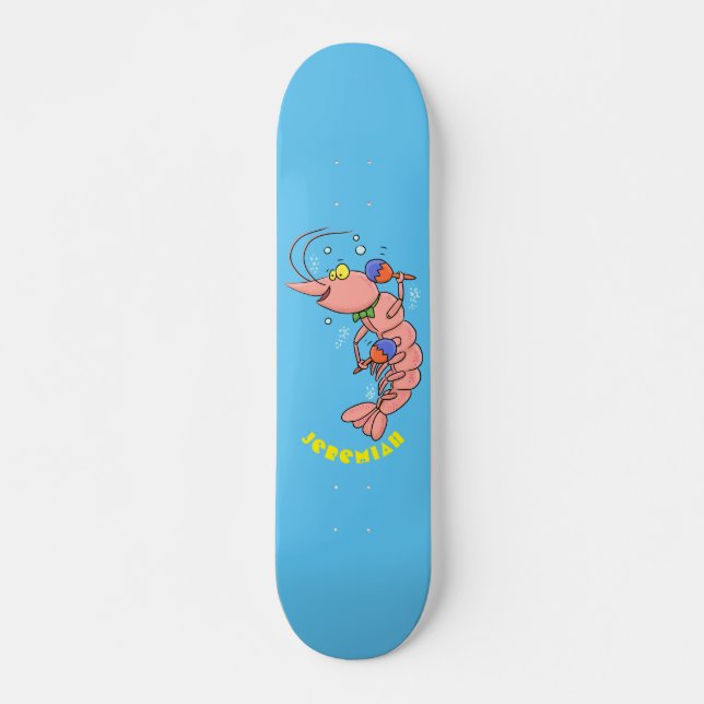 Niedliche Garnelen, Garnelen Cartoon Skateboard (Vorne)