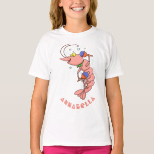 Niedliche Garnelen, Garnelen Cartoon T-Shirt