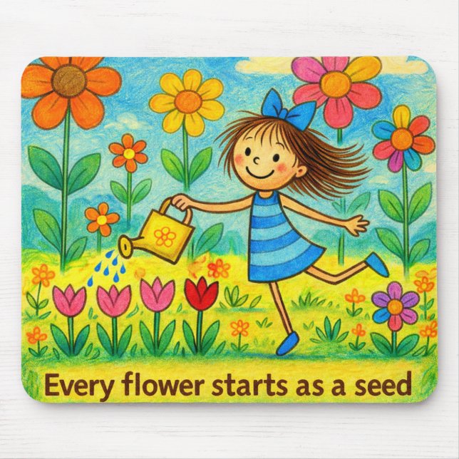 Niedliche Garten-Mausunterlage Mousepad (Vorne)