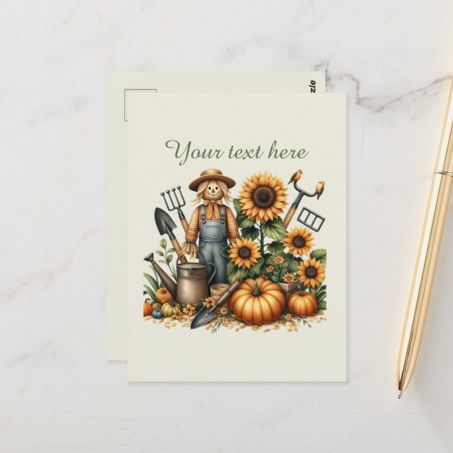 Niedliche Gartenliebhaber Postkarte (Vorderseite/Rückseite Beispiel)