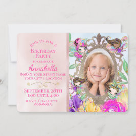 Niedliche Gartenmöbel und Gewächse mit Foto Einladung