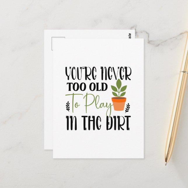 Niedliche Gärtnerkunst Postkarte (Vorderseite/Rückseite Beispiel)