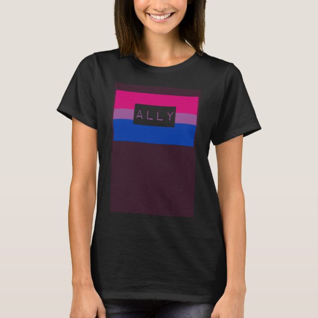 Niedliche Gay LGBTQ Allily Bisexual Prilag Flag Qu T-Shirt (Vorderseite)